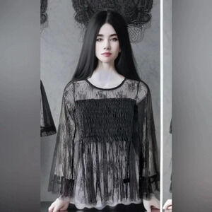 🎖HOST PICK🎖  George/ Black  lace blouse/Long sleeve/ Sheer/ Size US XS